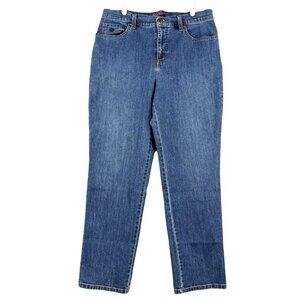 Gloria Vanderbilt‎ Women's Blue Denim Jeans Size 12S High Rise Stretch Ankle Leg